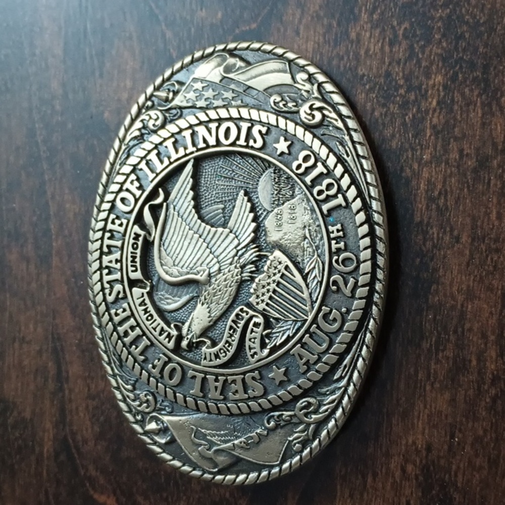 Tony Lama belt buckle state series Illinois